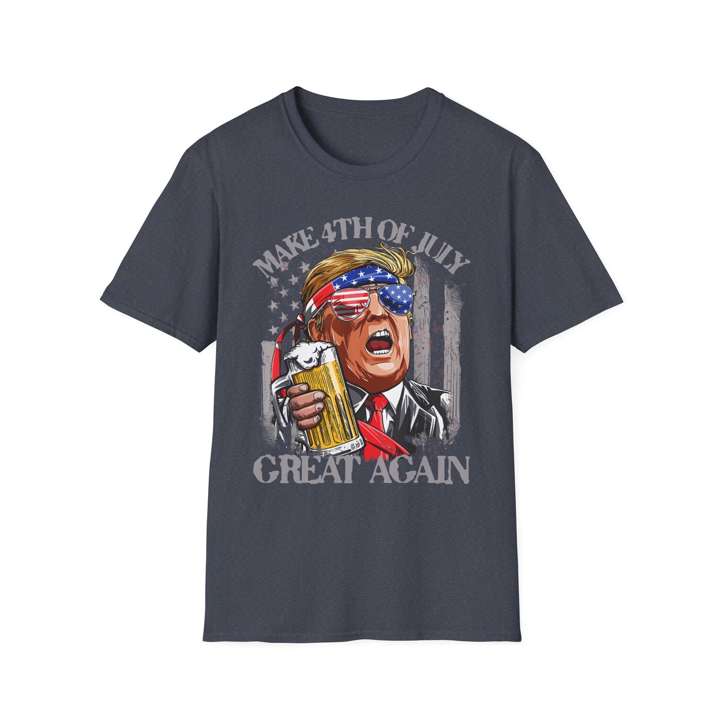Make 4th of July Great Again Trump Beer Drinking T-Shirt