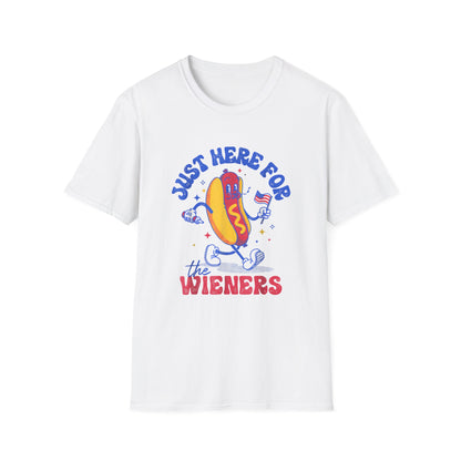 Hotdog 4th of July Just Here for the Weiners T-Shirt