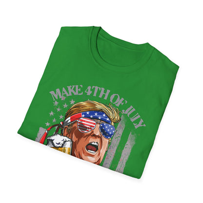 Make 4th of July Great Again Trump Beer Drinking T-Shirt