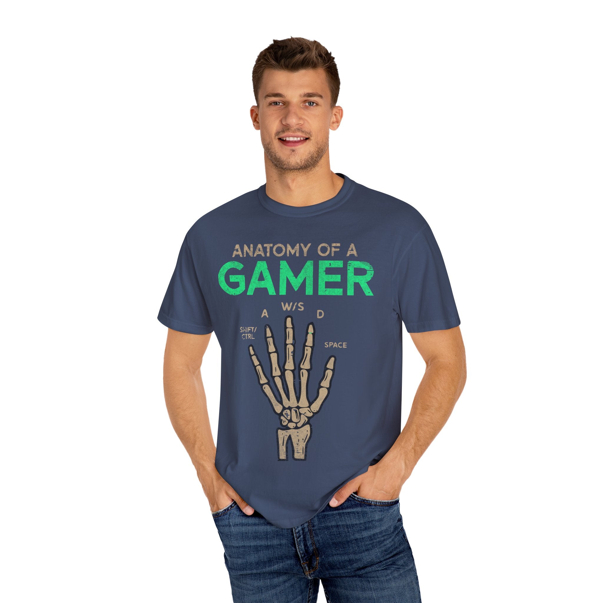 Anatomy of a Gamer – Skeleton Hand with Keyboard Gaming T-shirt