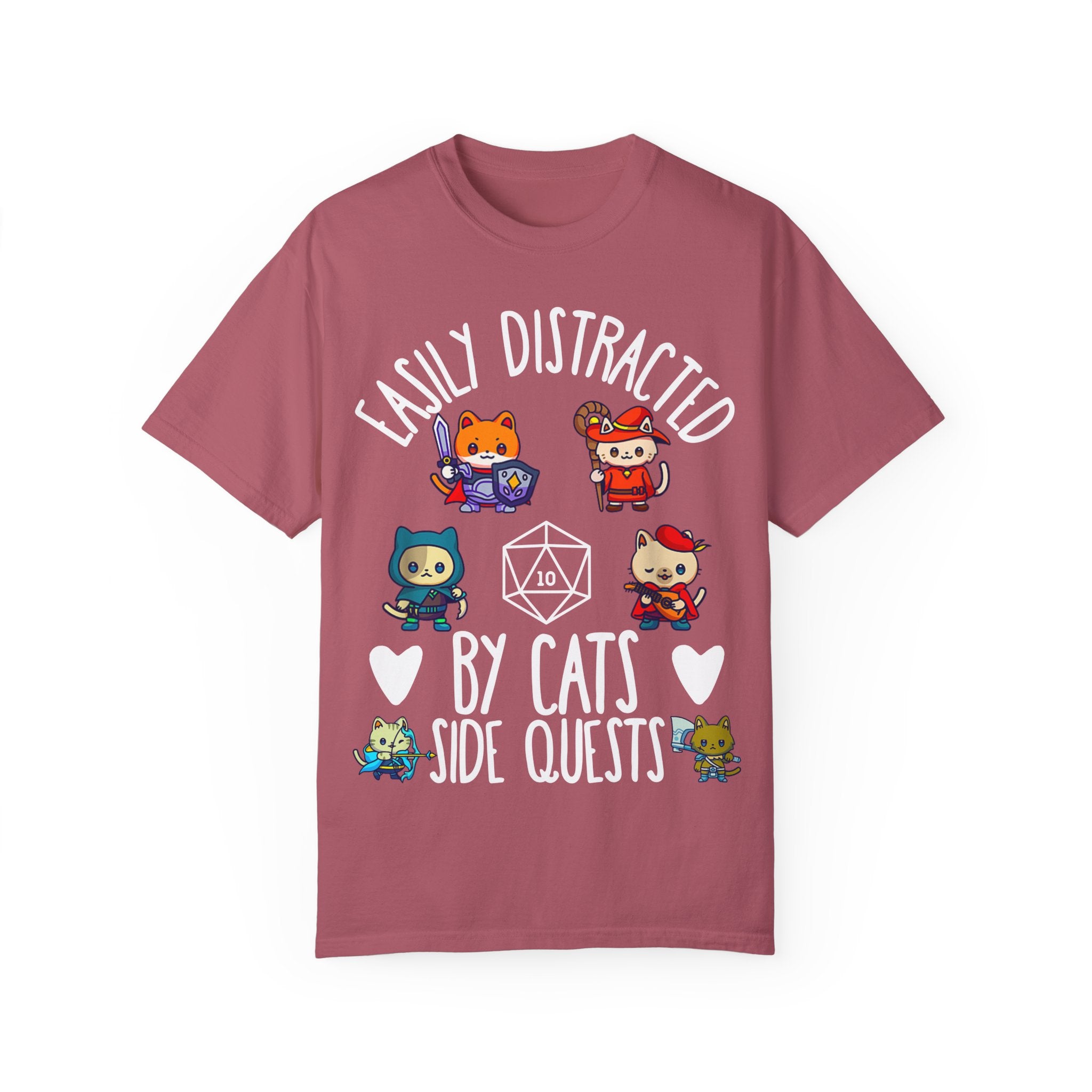 Easily Distracted by Cats and Side Quests T-shirt