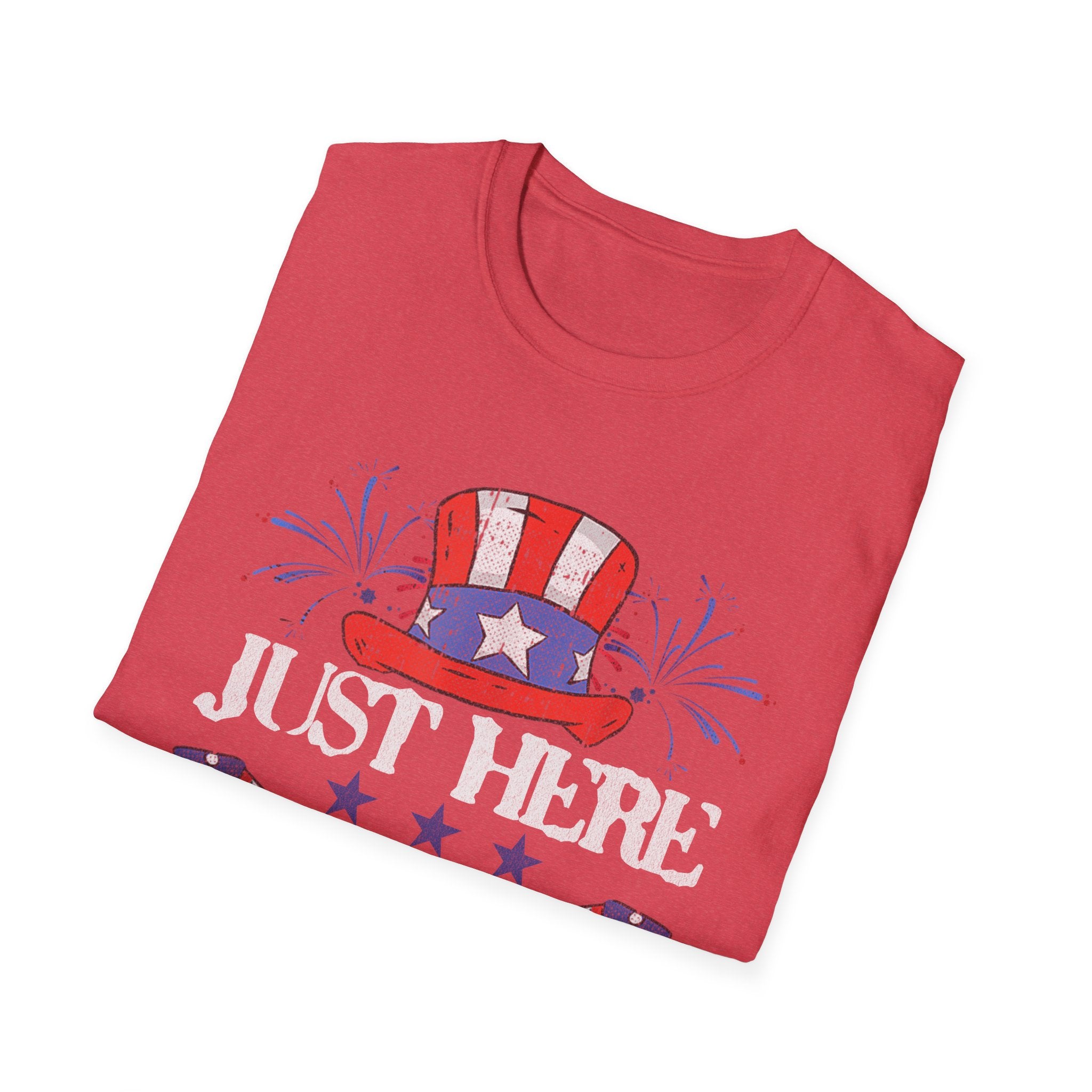 Just Here to Bang 4th of July Adult T-Shirt