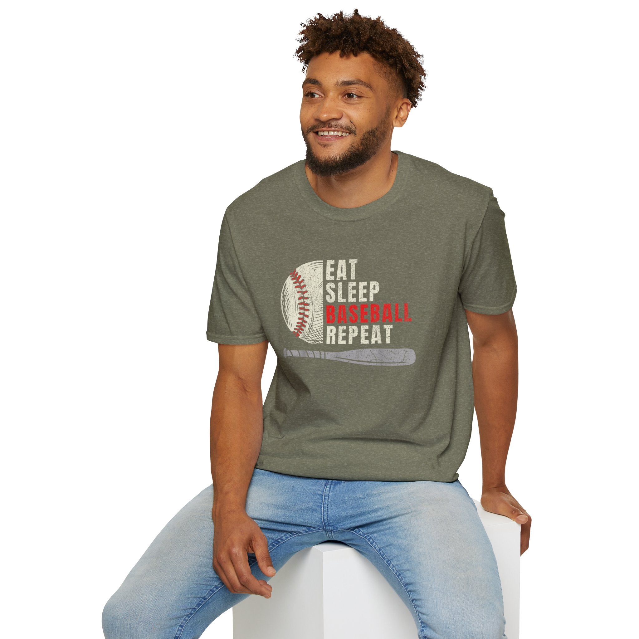 Eat Sleep Baseball Repeat – Funny Baseball T-Shirt
