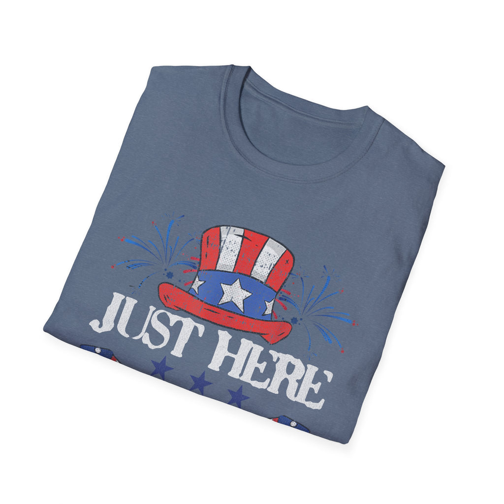 Just Here to Bang 4th of July Adult T-Shirt