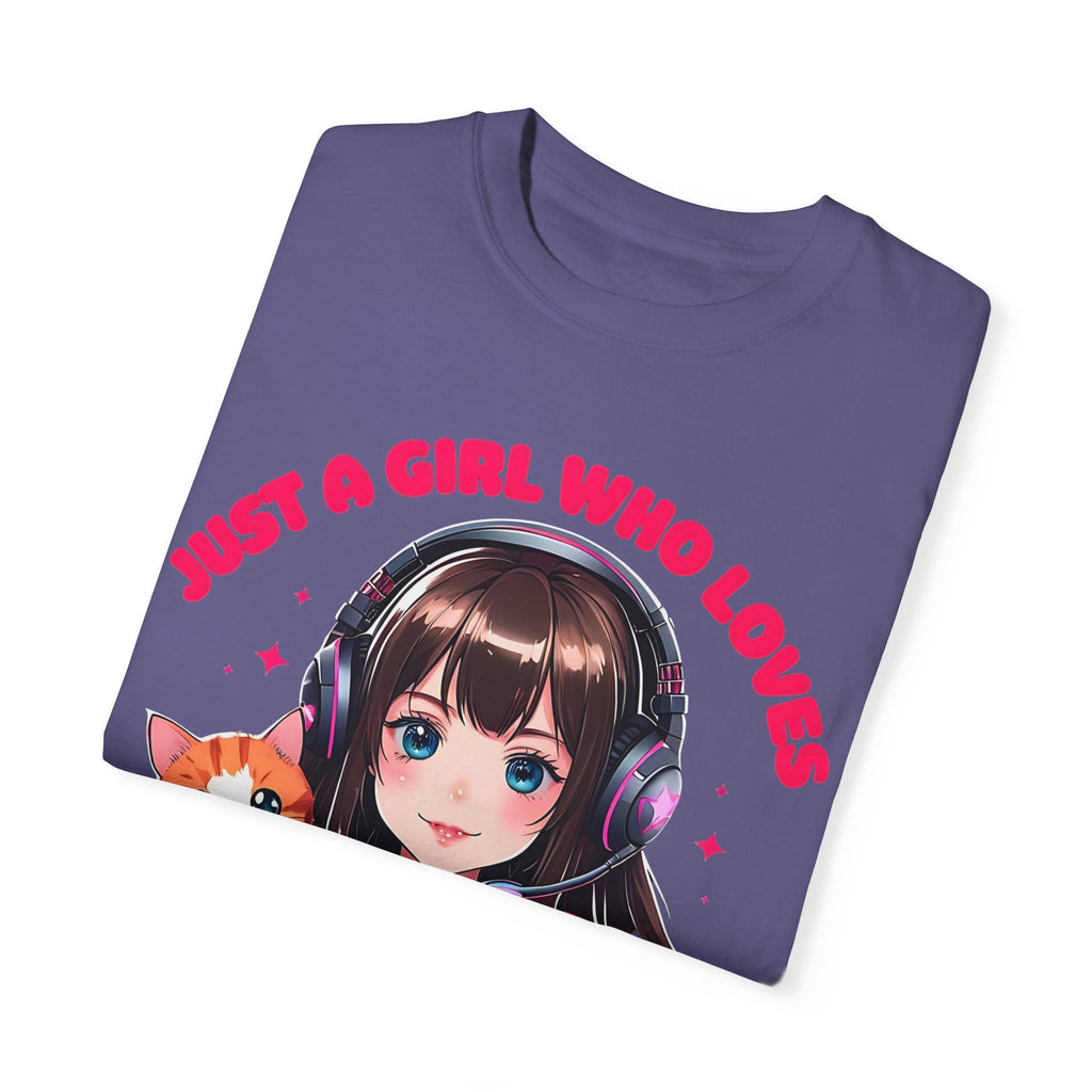 Just A Girl Who Loves Cats and Gaming T-shirt