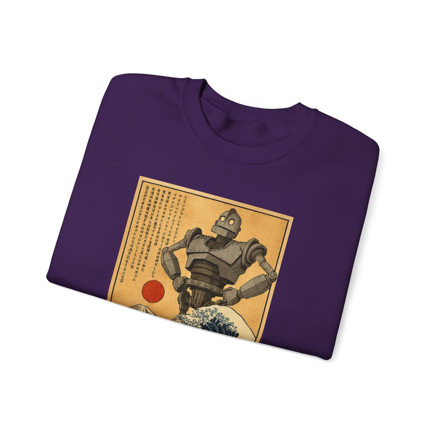 Mecha Shadows Over Fuji Retro Anime Sweatshirt