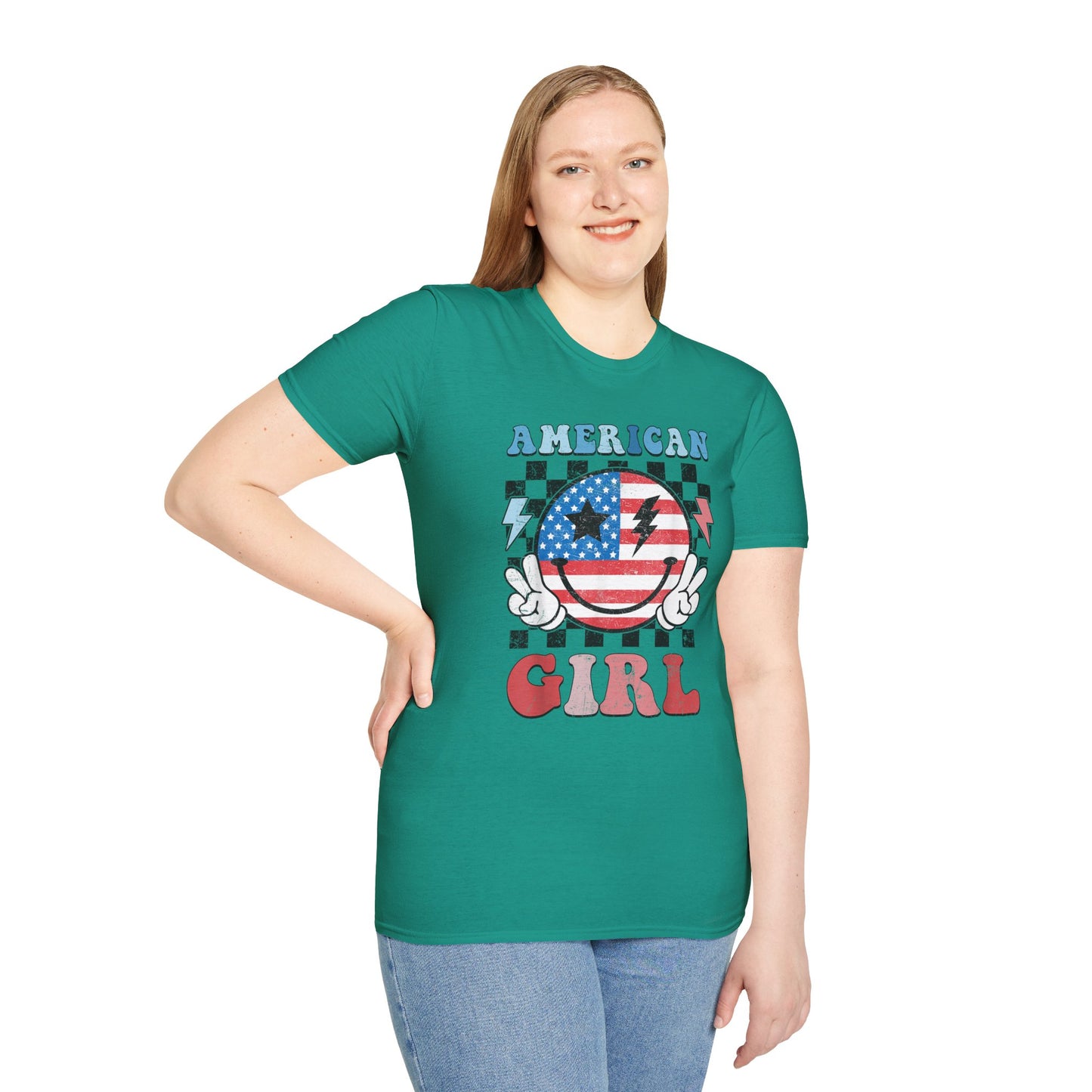 Vintage Peace Sign American Girl T-shirt