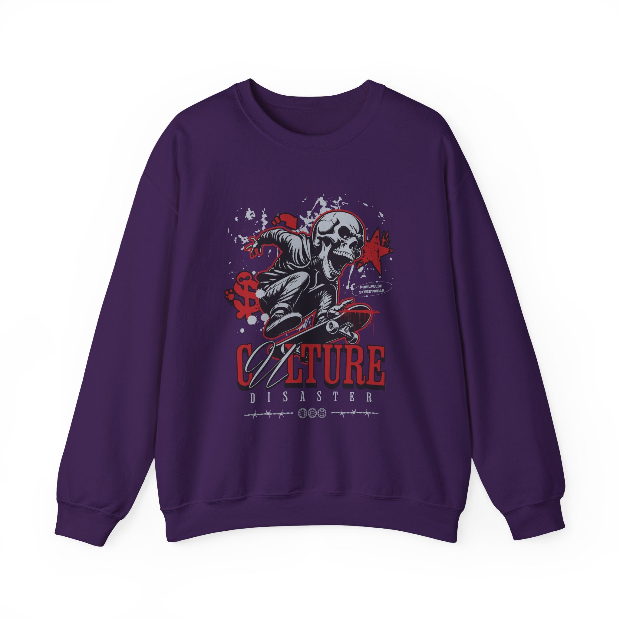 Funny Skull "Culture is a Disaster" Streetwear Sweatshirt