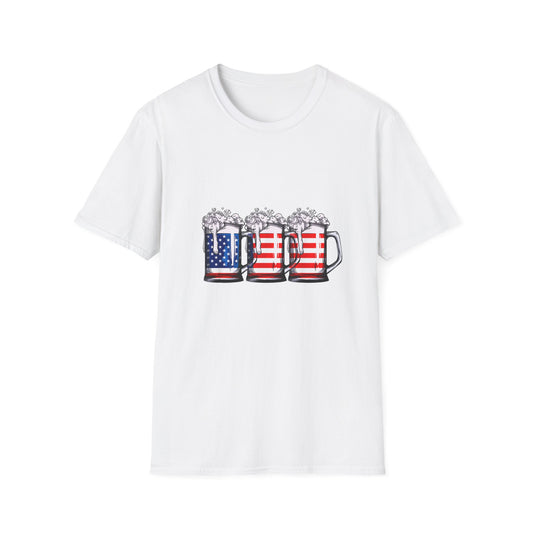 4th of July Beer Drinking USA Mug T-Shirt