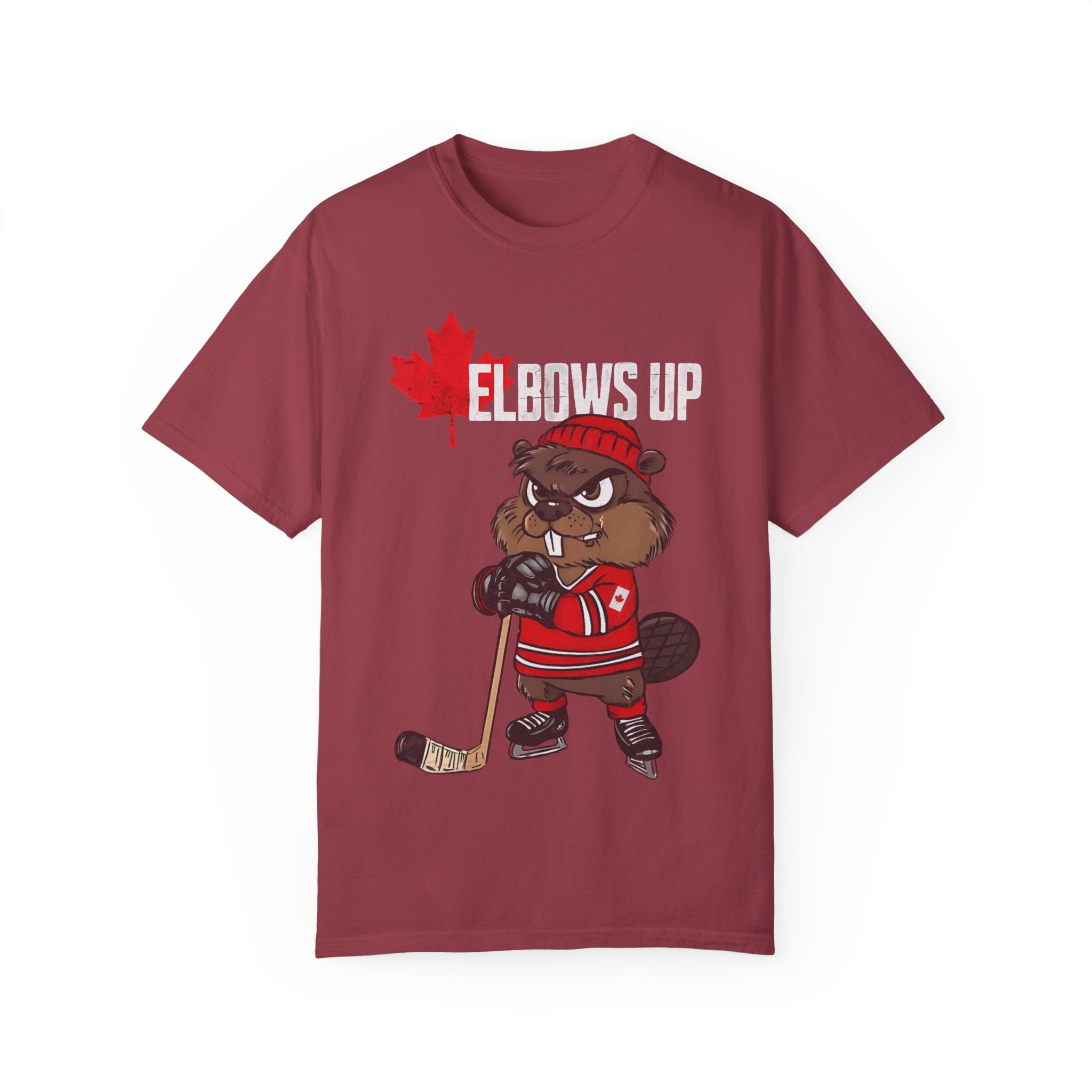 Elbows Up Canada Beaver Hockey Player T-shirt