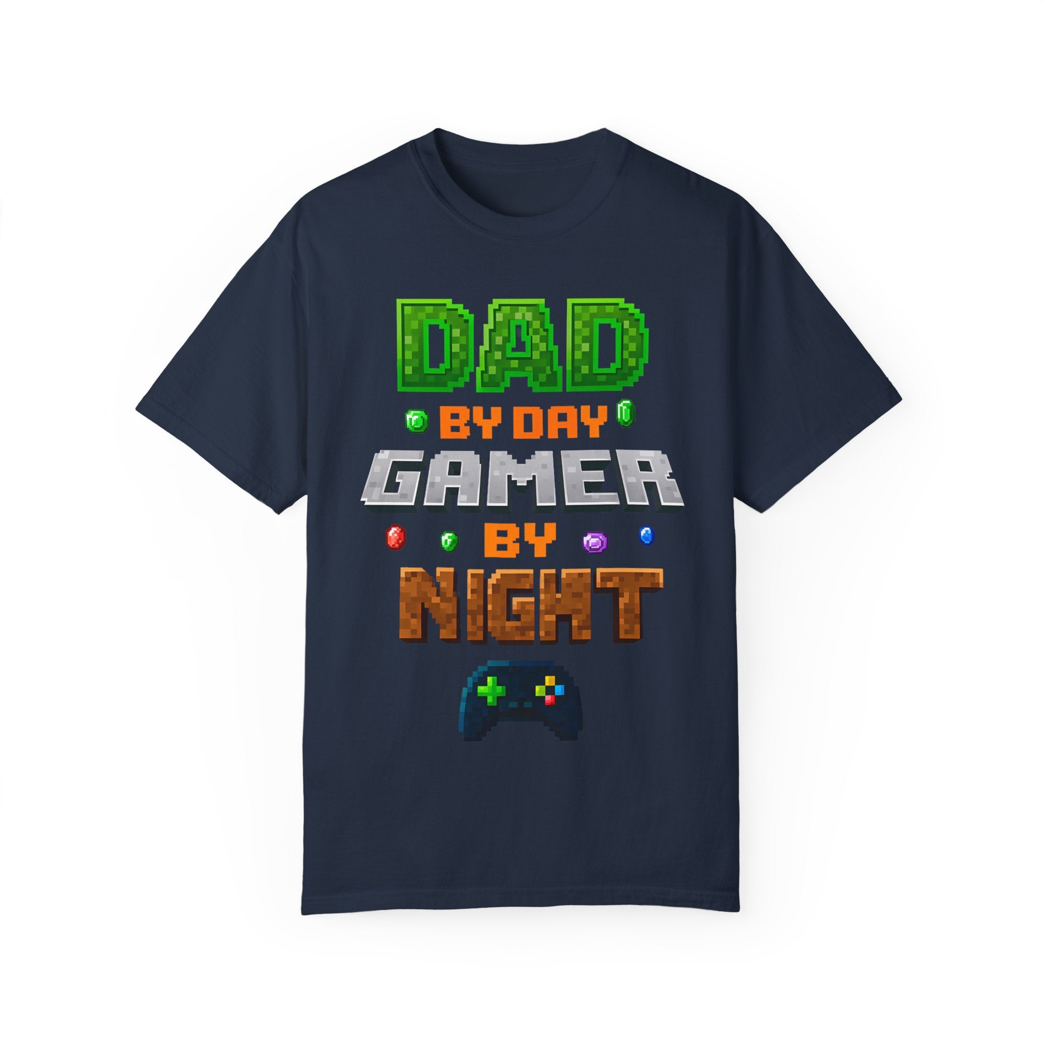 Dad By Day, Gamer By Night – Pixel Hero T-shirt