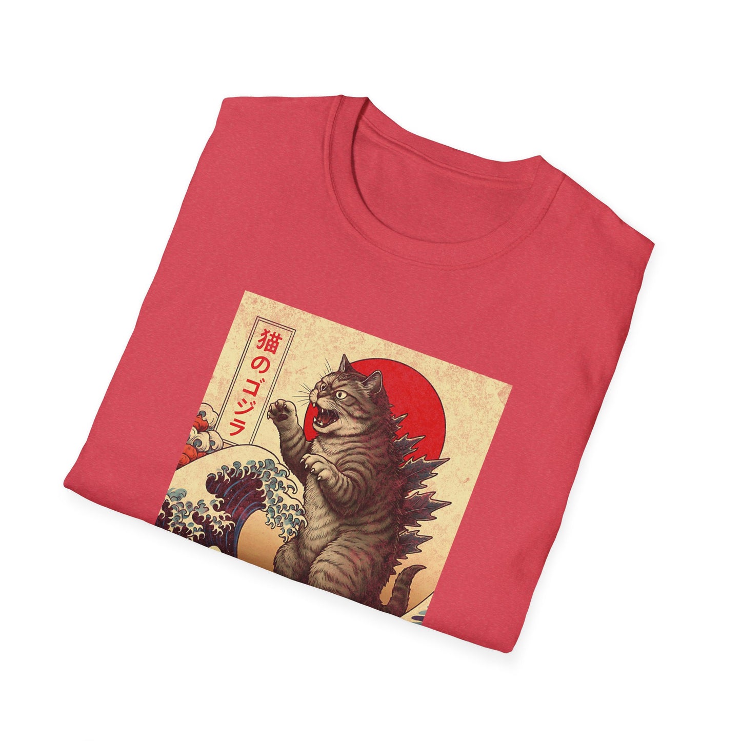 Japan Wave Landscape Catzilla Kaiju T-Shirt