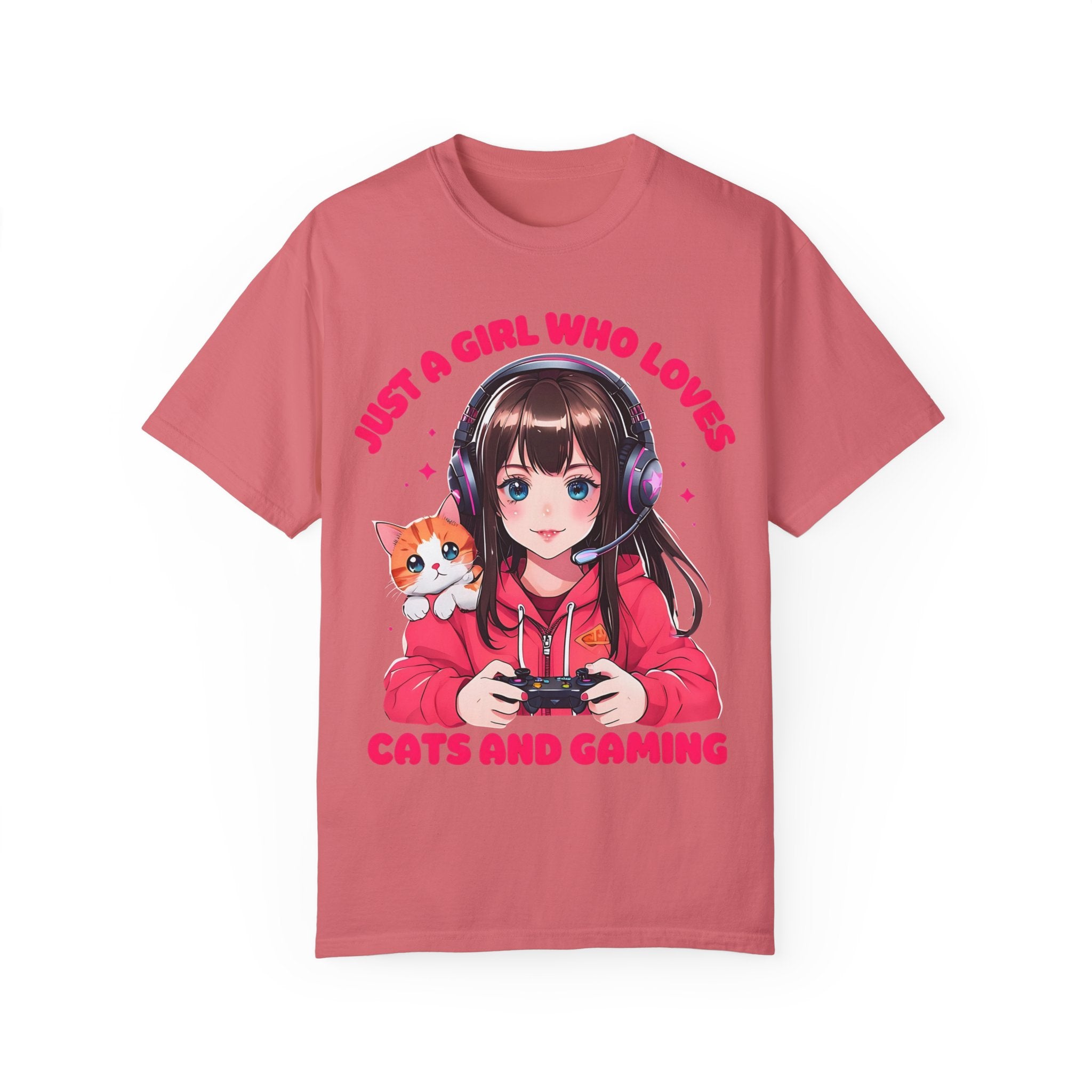 Just A Girl Who Loves Cats and Gaming T-shirt