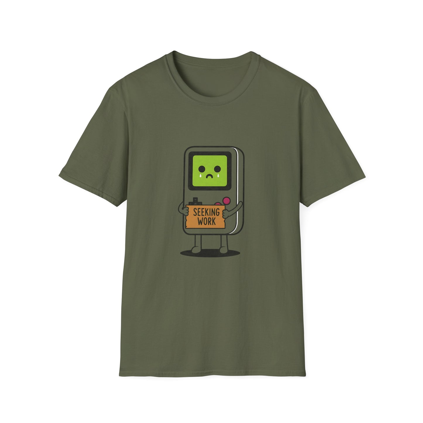 Seeking Work Funny Unemployed Retro Gamer T-Shirt