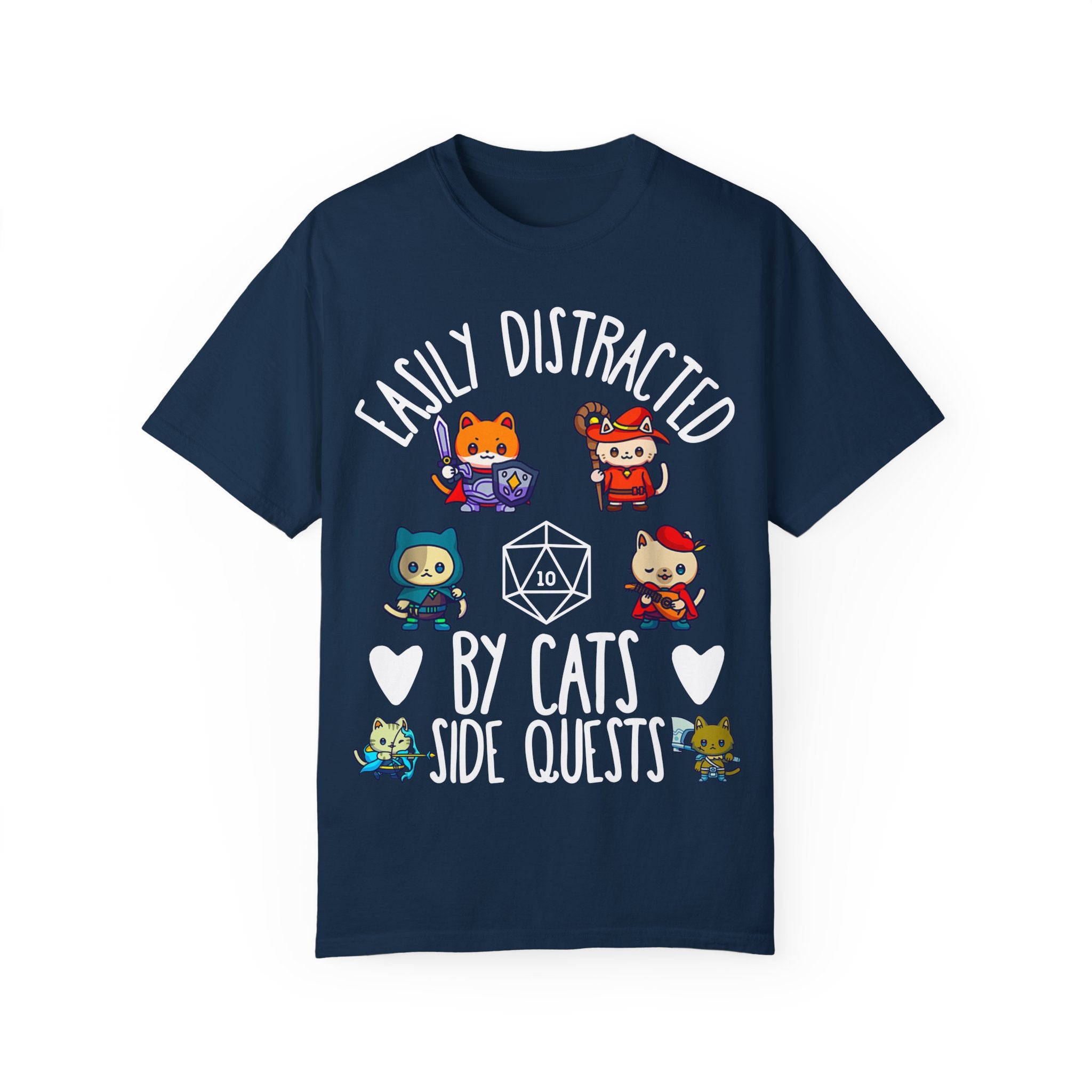 Easily Distracted by Cats and Side Quests T-shirt