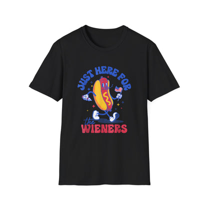 Hotdog 4th of July Just Here for the Weiners T-Shirt