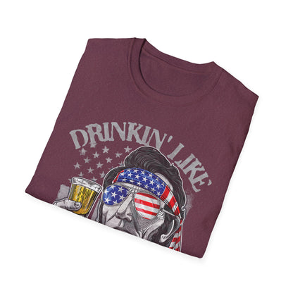 Drinkin' Like Lincoln Beer Drinking 4th of July President T-shirt