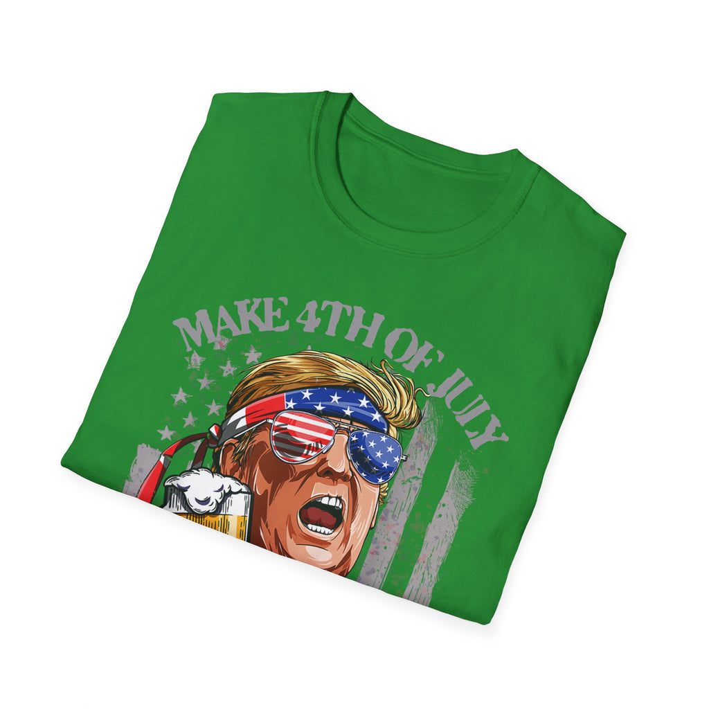 Make 4th of July Great Again Trump Beer Drinking T-Shirt