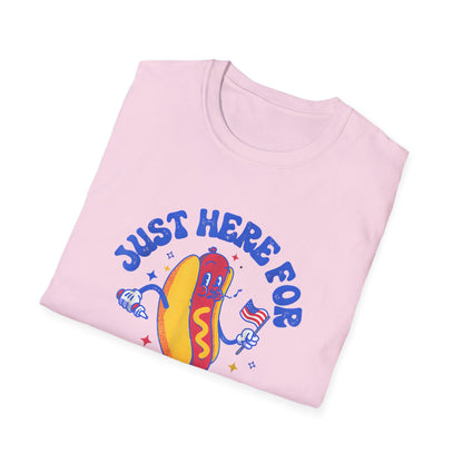 Hotdog 4th of July Just Here for the Weiners T-Shirt