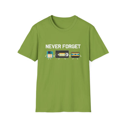 VHS Tape Cassette Floppy Disk – Never Forget Retro T-Shirt