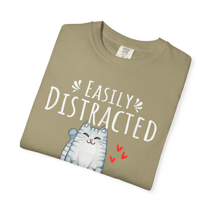 Easily Distracted by Books and Cats T-shirt