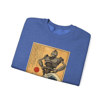 Mecha Shadows Over Fuji Retro Anime Sweatshirt