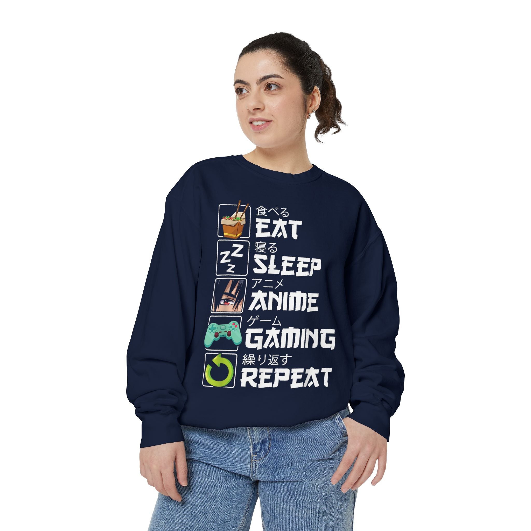 Anime Eat Sleep Anime Gaming Repeat – Funny Anime Gamer Sweatshirt