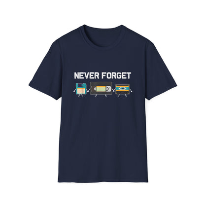 VHS Tape Cassette Floppy Disk – Never Forget Retro T-Shirt