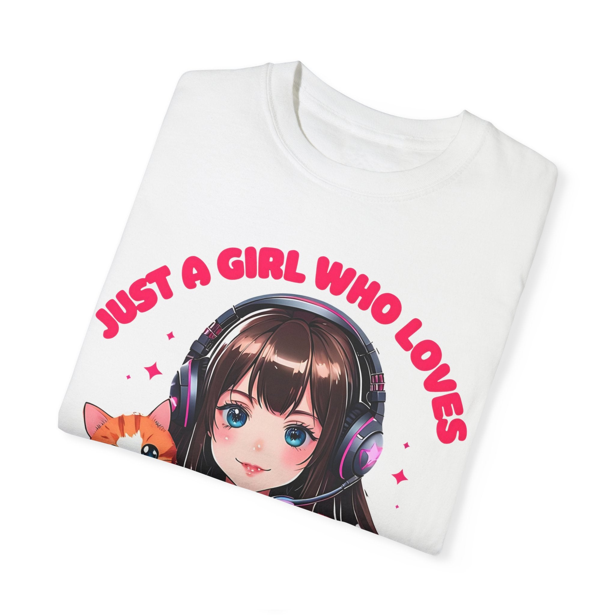 Just A Girl Who Loves Cats and Gaming T-shirt