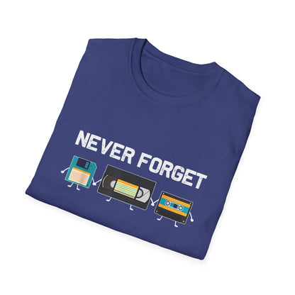 VHS Tape Cassette Floppy Disk – Never Forget Retro T-Shirt