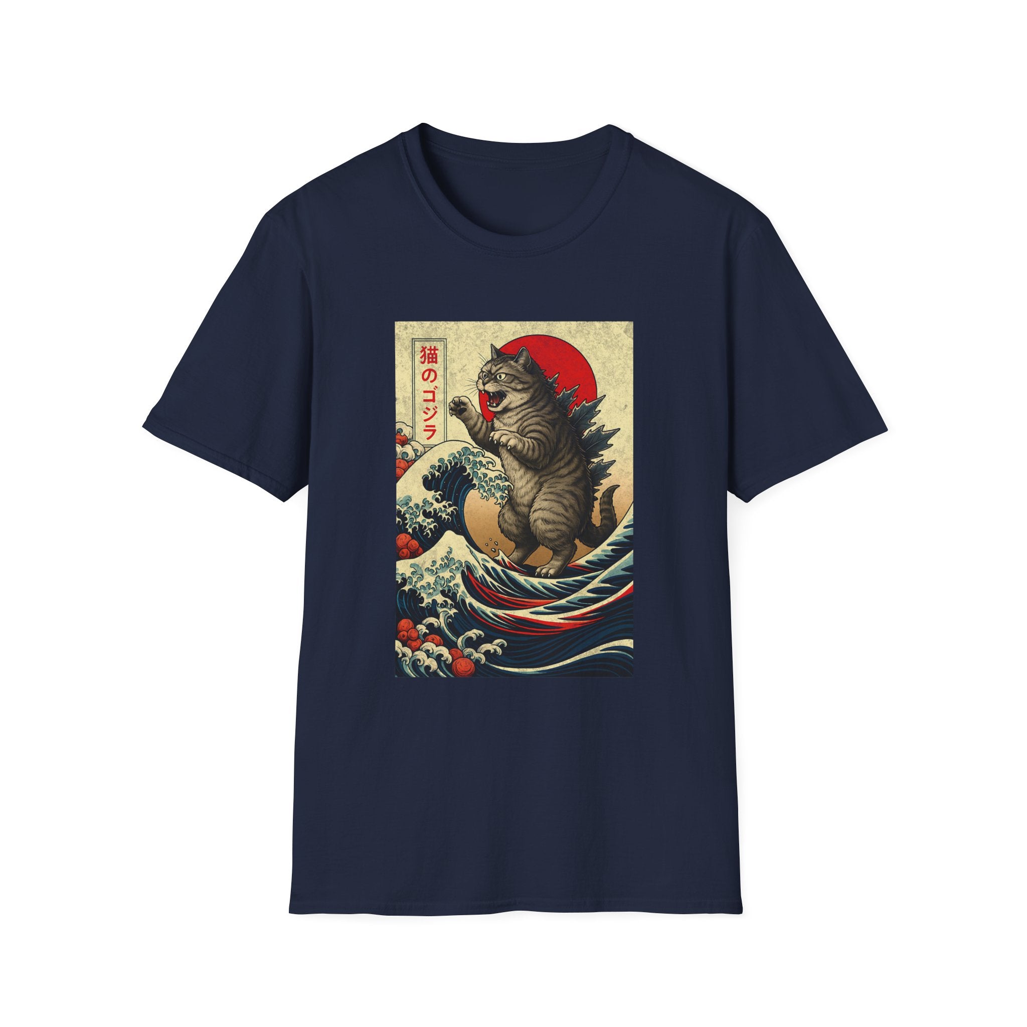 Japan Wave Landscape Catzilla Kaiju T-Shirt