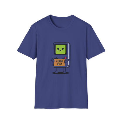 Seeking Work Funny Unemployed Retro Gamer T-Shirt