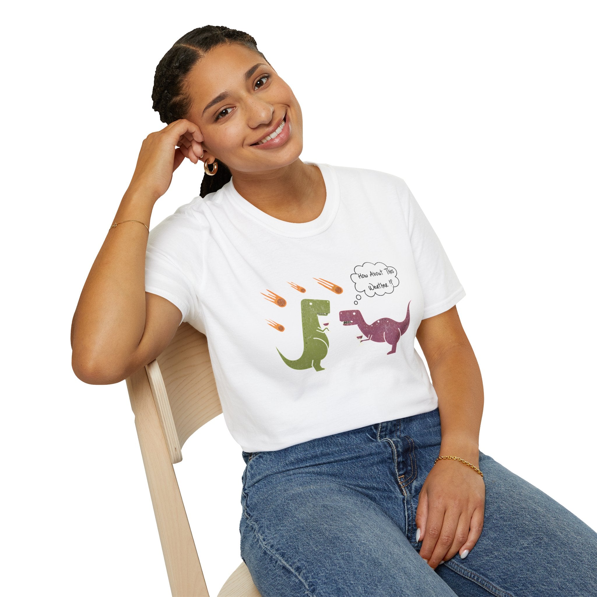 Funny T-Rex How About This Weather? Dino Puns T-Shirt
