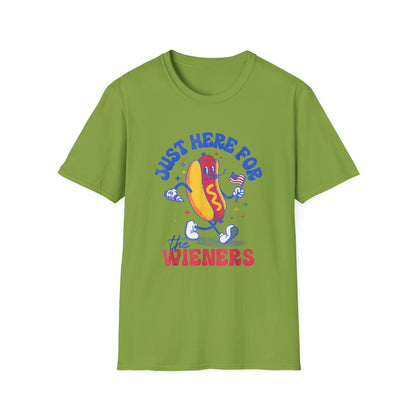 Hotdog 4th of July Just Here for the Weiners T-Shirt