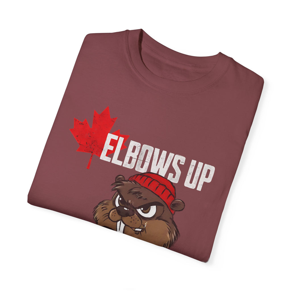 Elbows Up Canada Beaver Hockey Player T-shirt