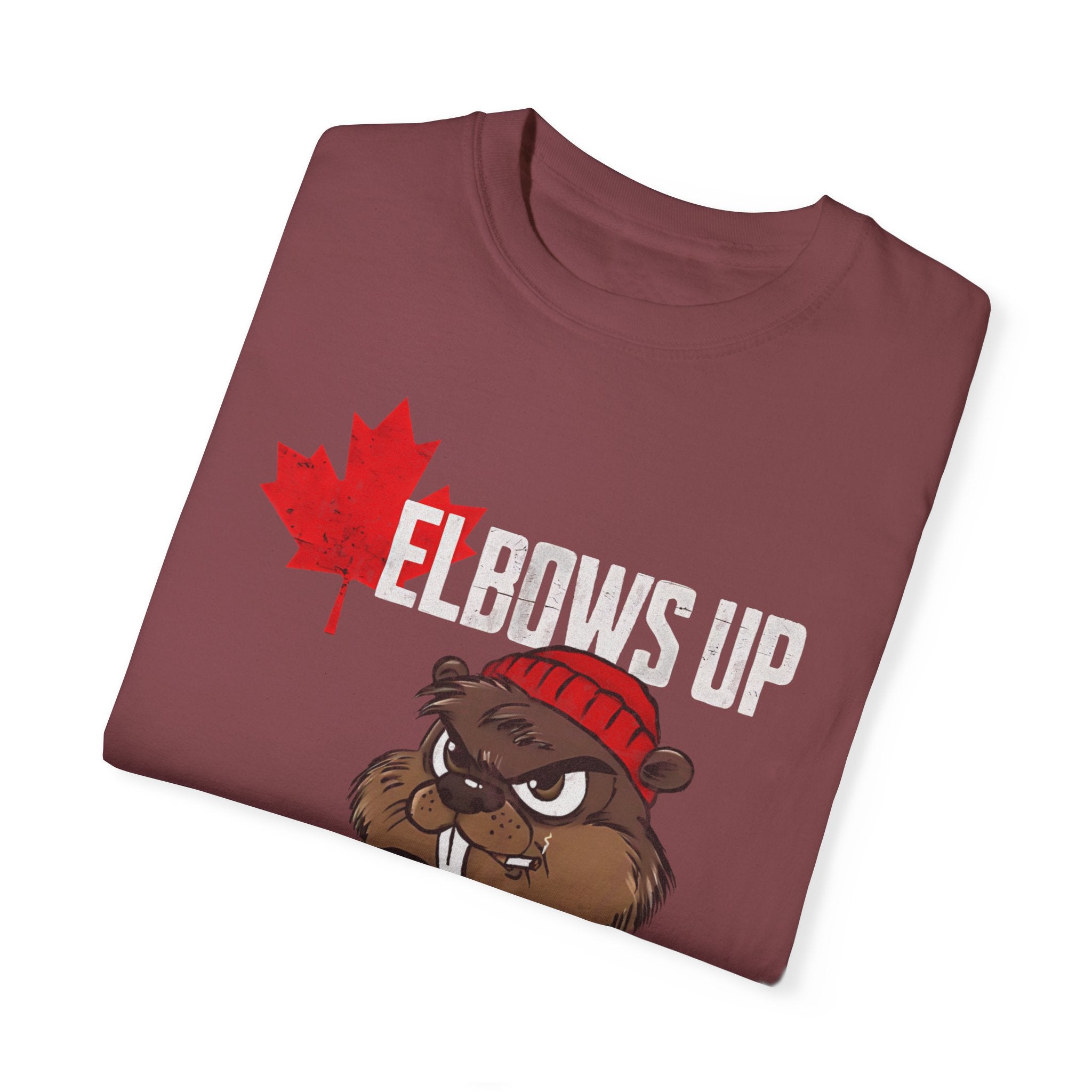 Elbows Up Canada Beaver Hockey Player T-shirt
