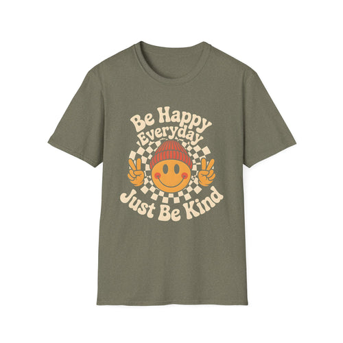Be Happy Everyday Just Be Kind Cute Smiley Face T-Shirt