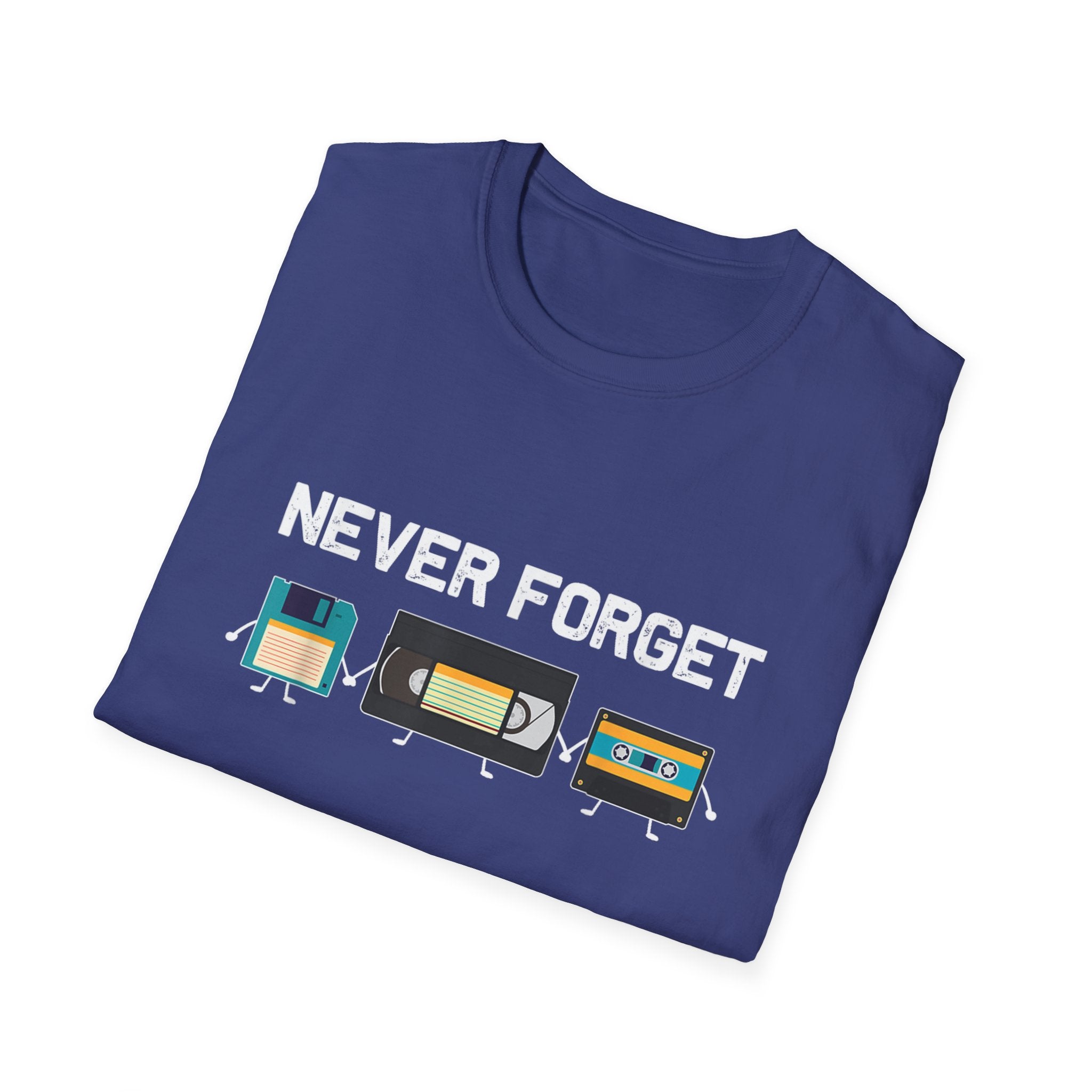 VHS Tape Cassette Floppy Disk – Never Forget Retro T-Shirt