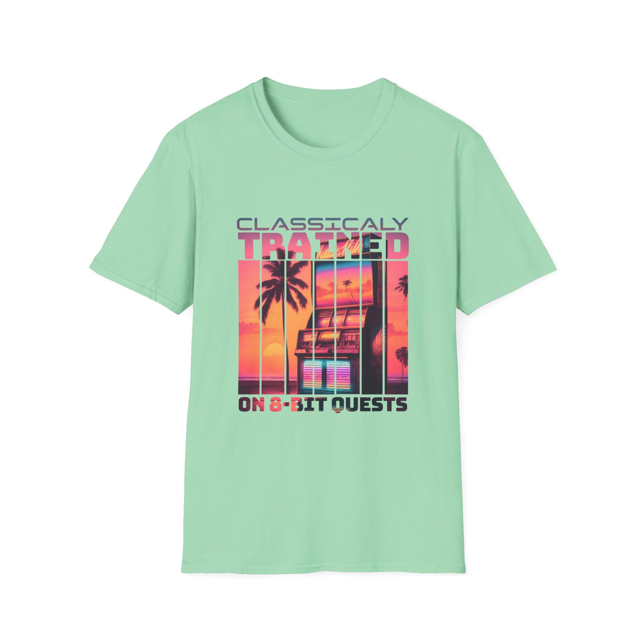 Synthwave Retro Classically Trained on 8-Bit Quests Arcade T-Shirt