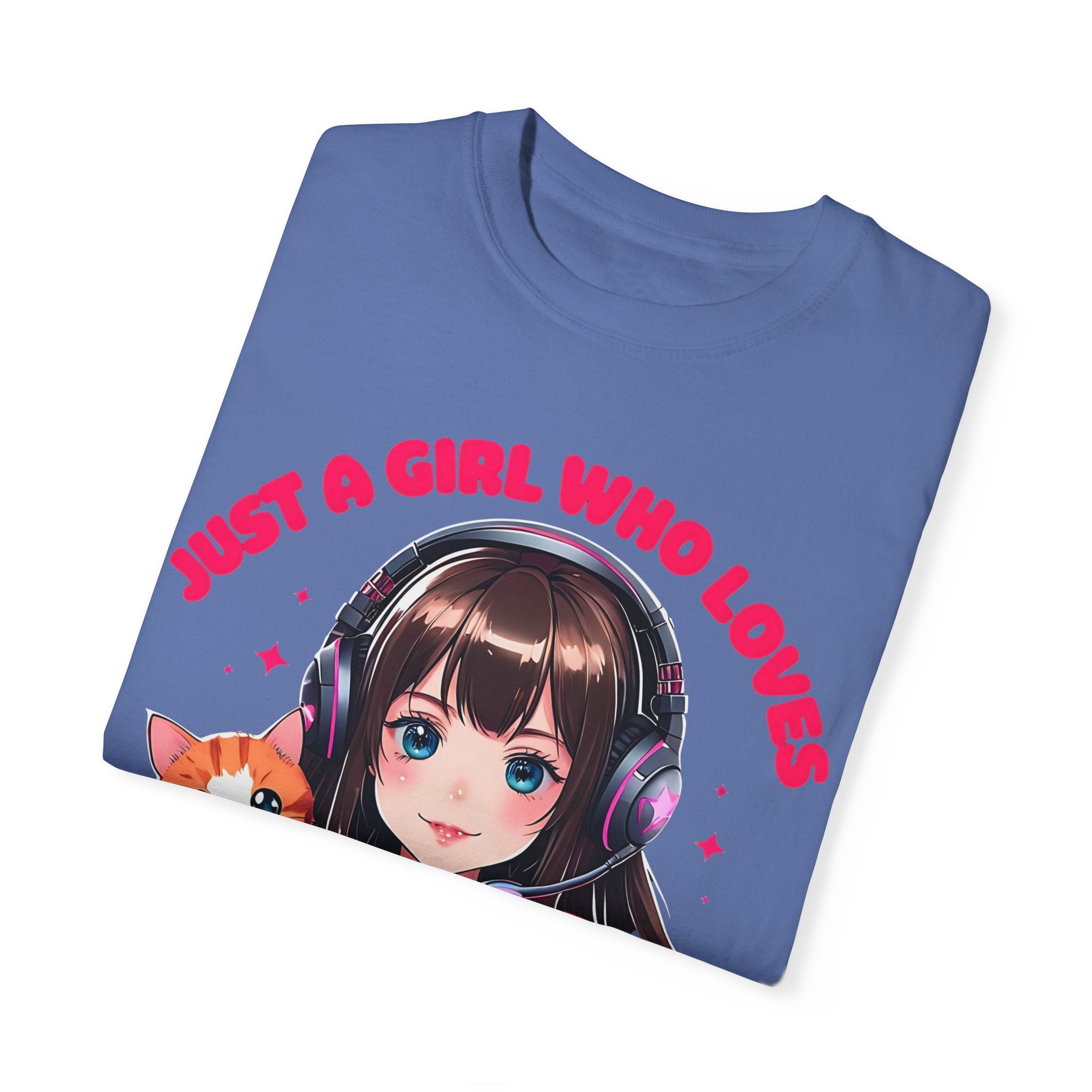 Just A Girl Who Loves Cats and Gaming T-shirt