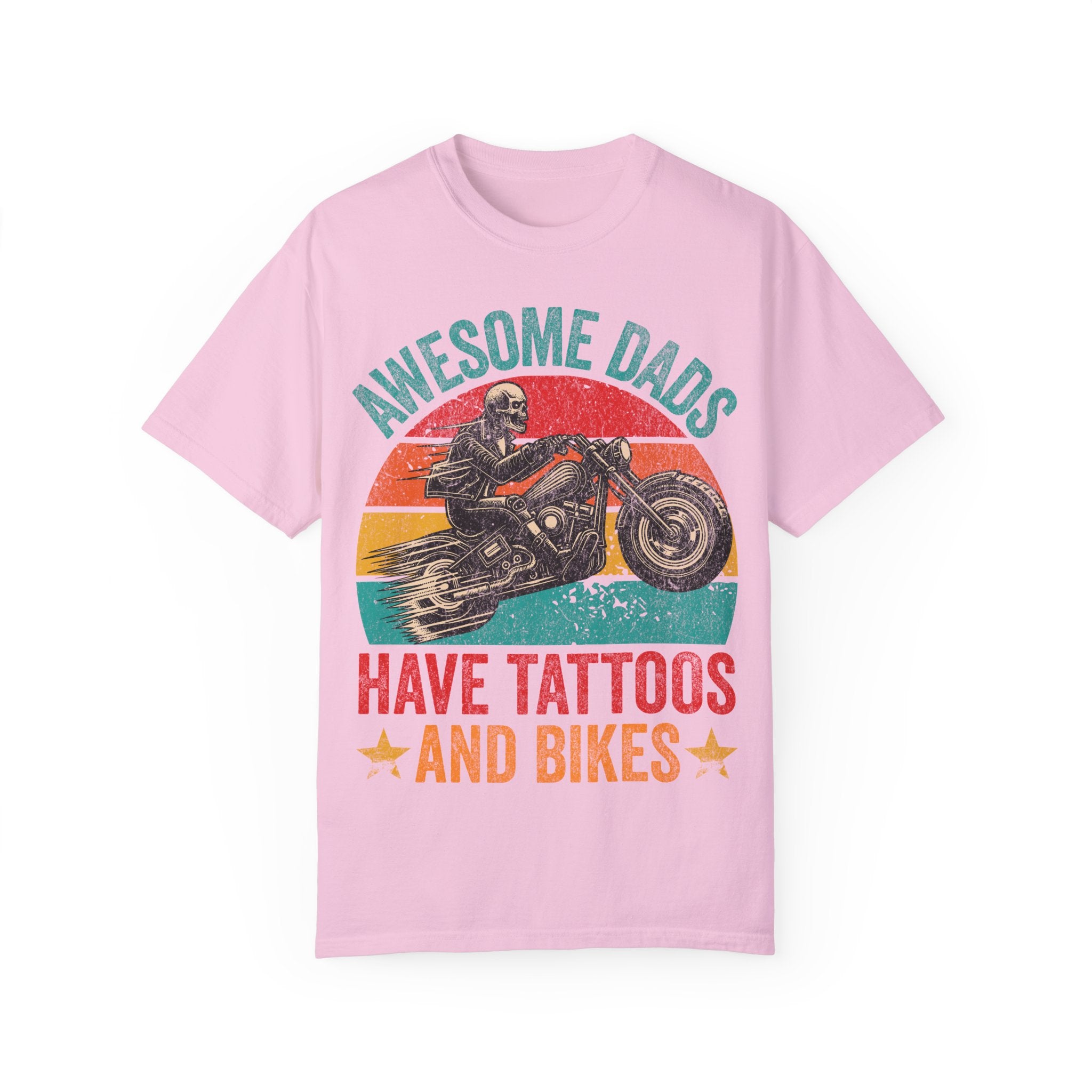 Awesome Dads Have Tattoos and Bikes – Father’s Day Biker T-shirt