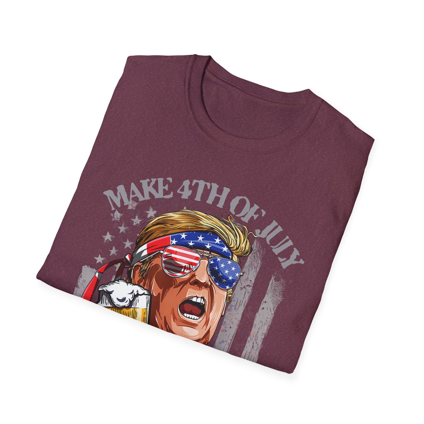 Make 4th of July Great Again Trump Beer Drinking T-Shirt