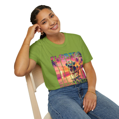 Florida Miami Beach Cool Summer Dog T-Shirt