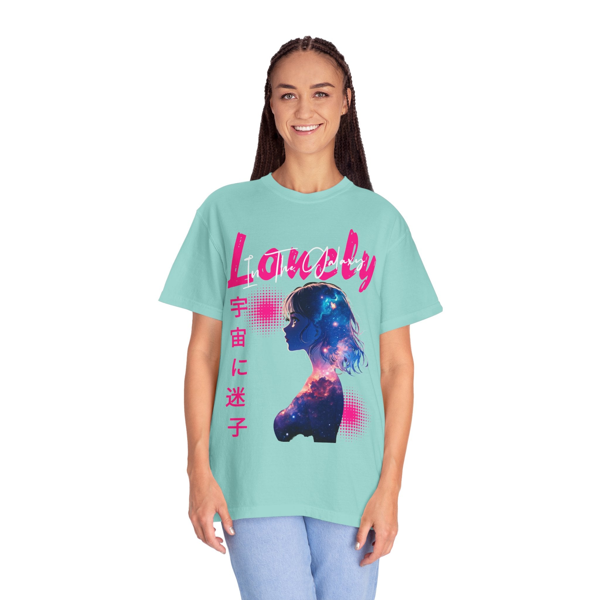 Lonely Space Galaxy Anime Girl T-shirt