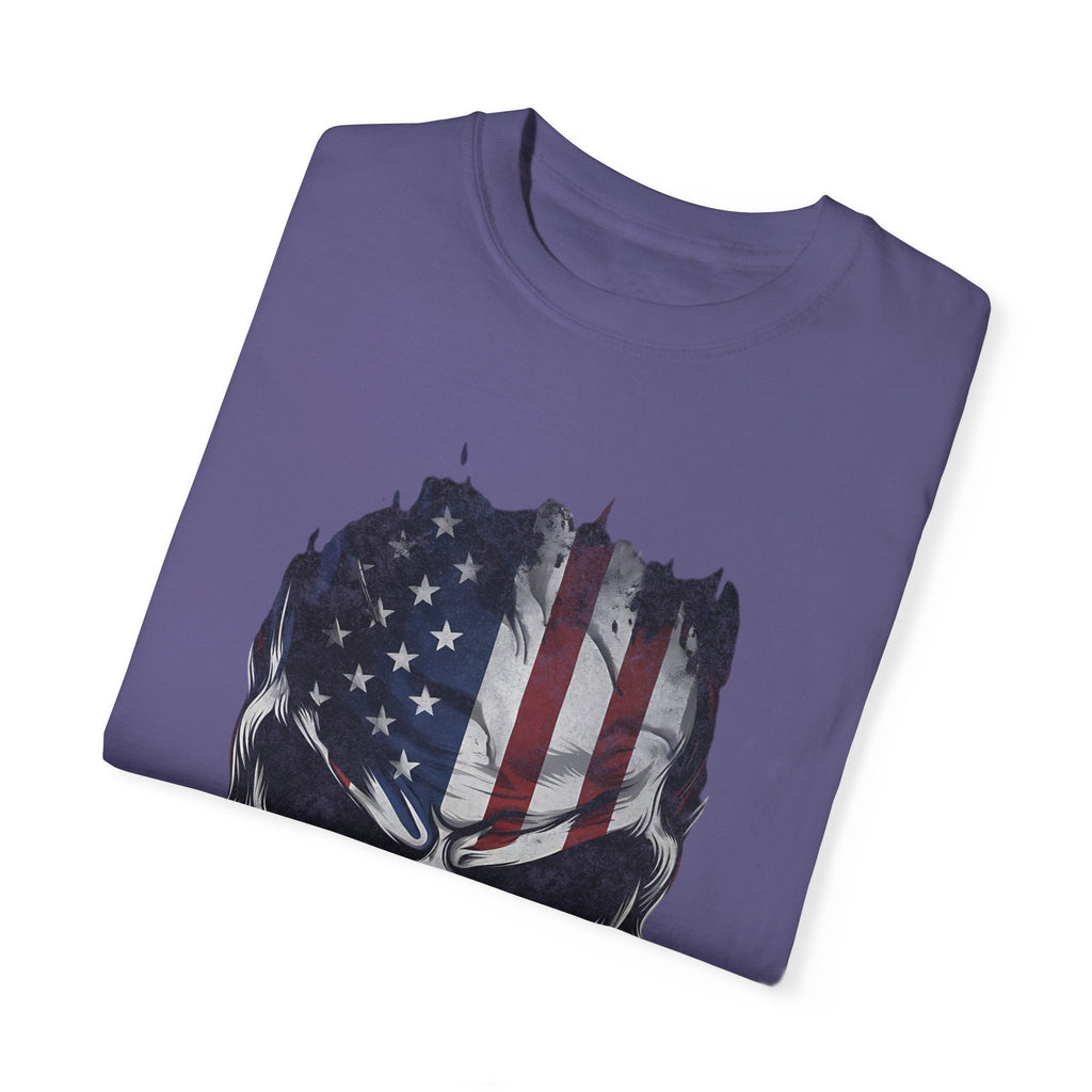 America Skull Face US Flag T-shirt