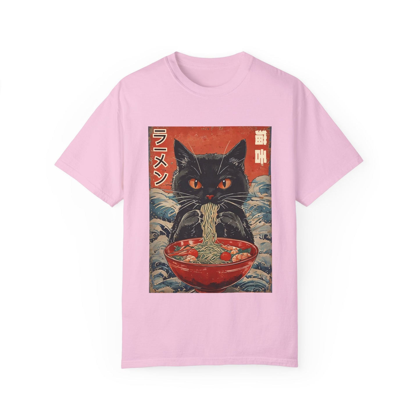 Japanese Cat Eating Ramen T-shirt
