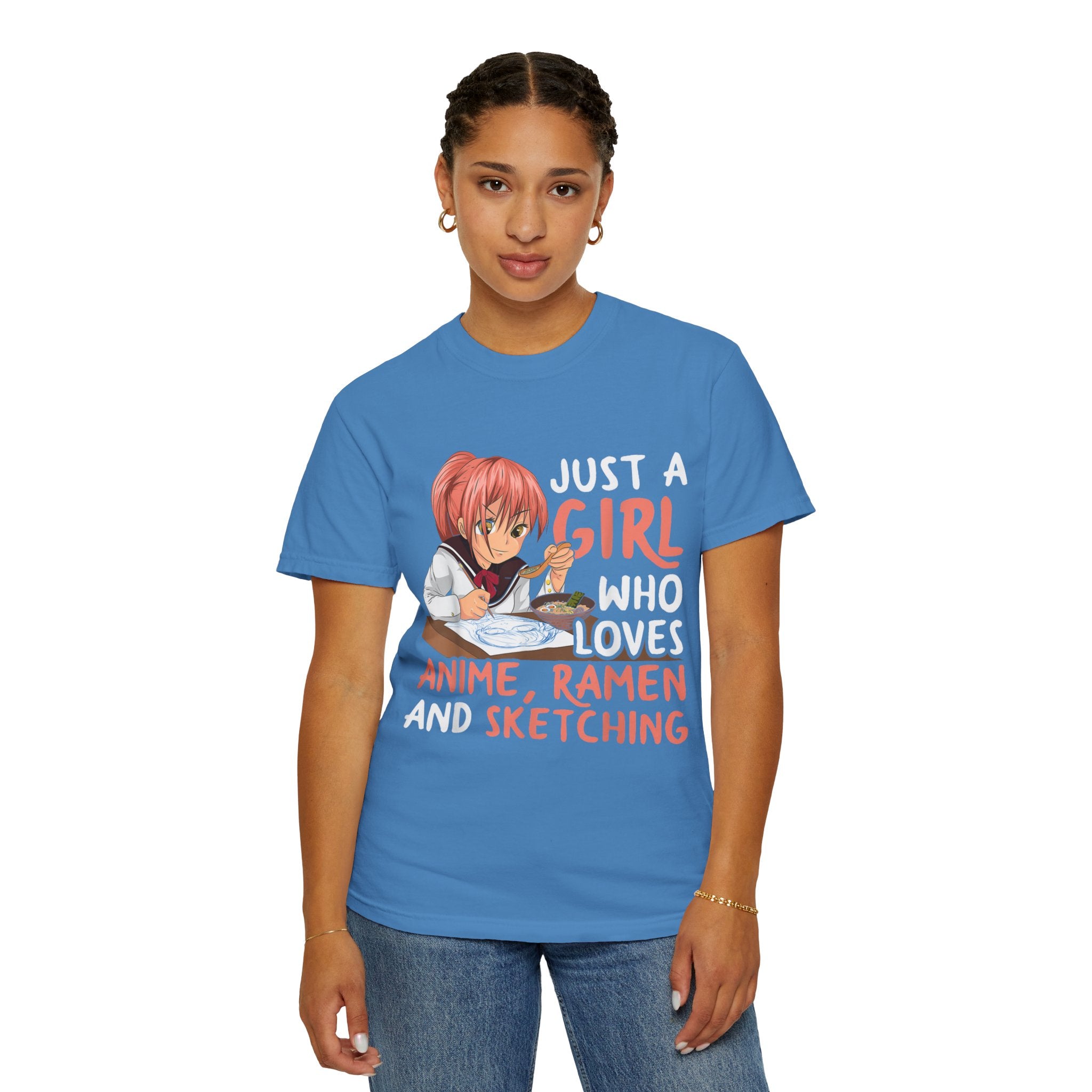 Just a Girl Who Loves Anime, Ramen & Sketching  Anime T-shirt