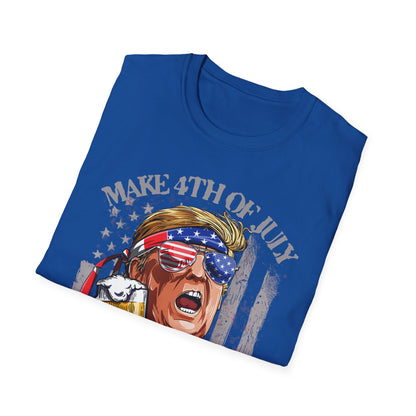 Make 4th of July Great Again Trump Beer Drinking T-Shirt