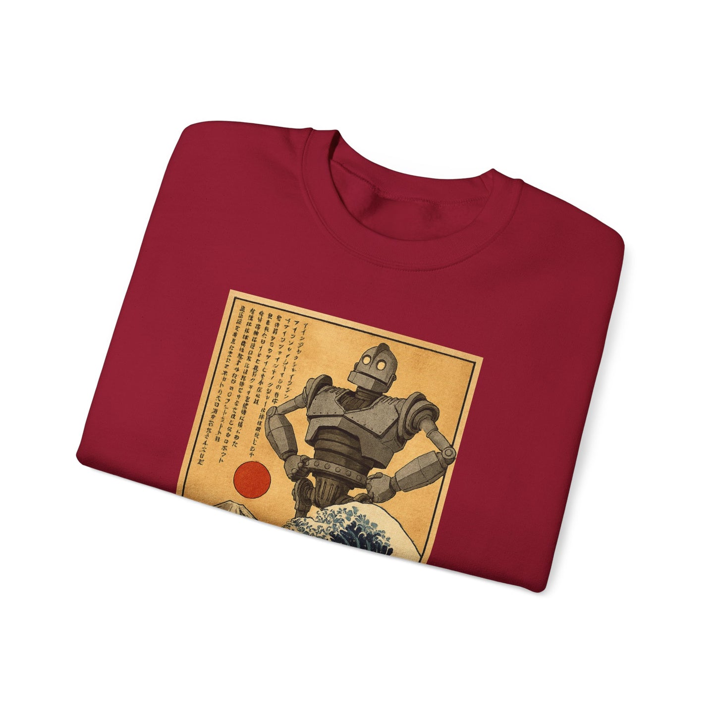 Mecha Shadows Over Fuji Retro Anime Sweatshirt