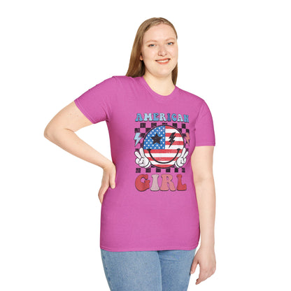 Vintage Peace Sign American Girl T-shirt